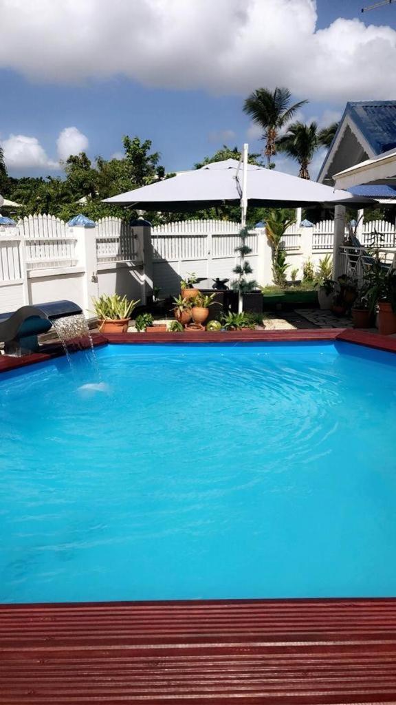 Le Sable Bleu - Evasion Tropicale A Sainte-Anne - Plage 5Min - Piscine - Parking - Logement Climatise - Vue Sur Les Palmiers - Parfait Pour Sejours En Famille Ou Entre Amis المظهر الخارجي الصورة